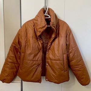 Princess Polly “Small Talk Jacket Brown”. Only worn twice!